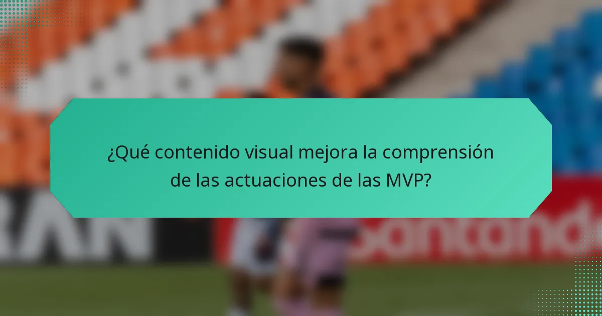 ¿Qué contenido visual mejora la comprensión de las actuaciones de las MVP?